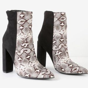 Snakeskin booties
